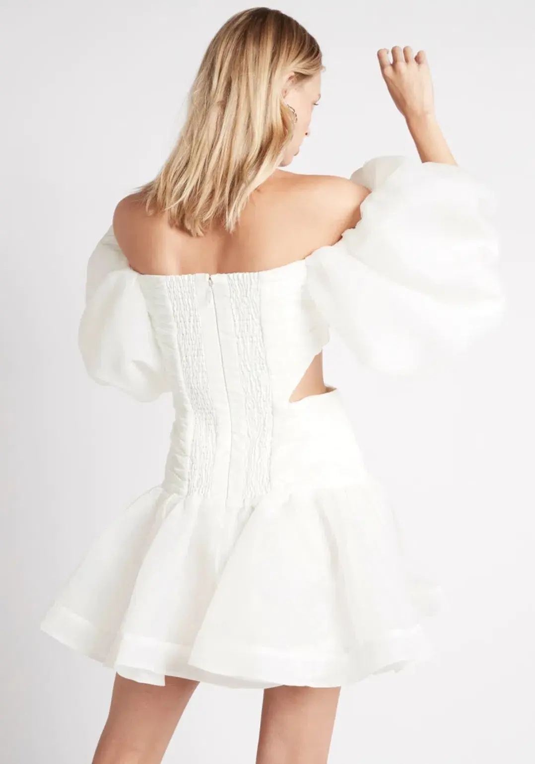 Aje Myriad Cut Out Mini Dress White Size 6 - Image 4
