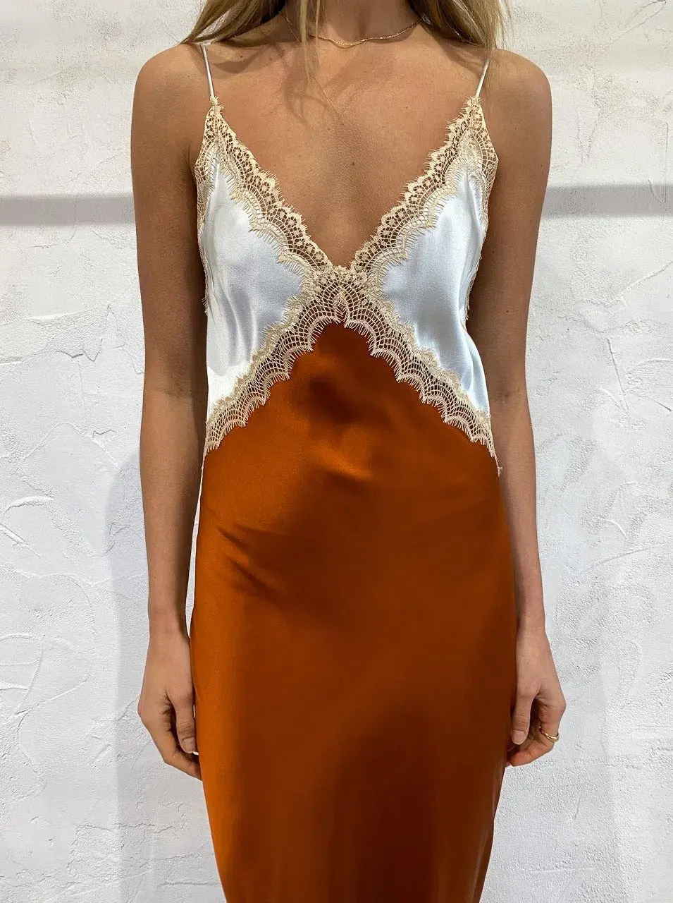 Ginia Sadie Dress in Picante/Breeze White Brown Size 10 - Image 5