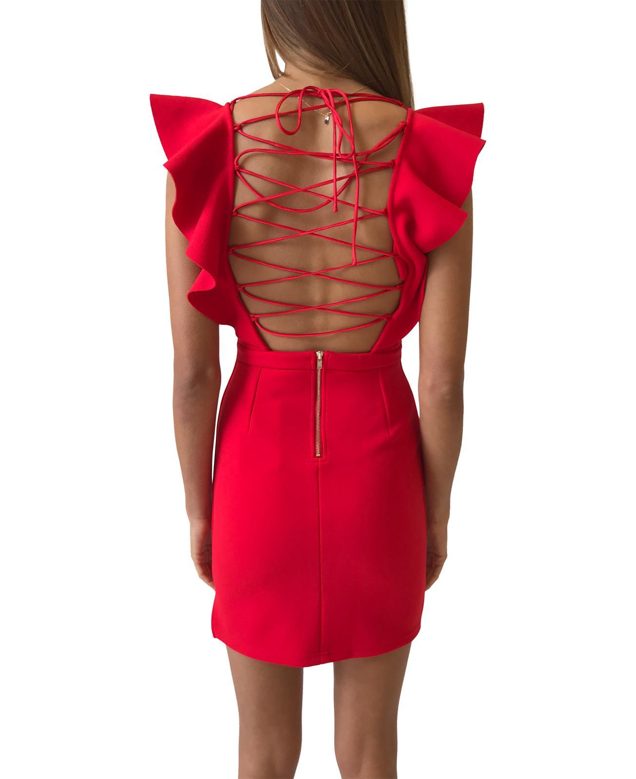 By Nicola Siren Dress Red Size 6 - Image 3