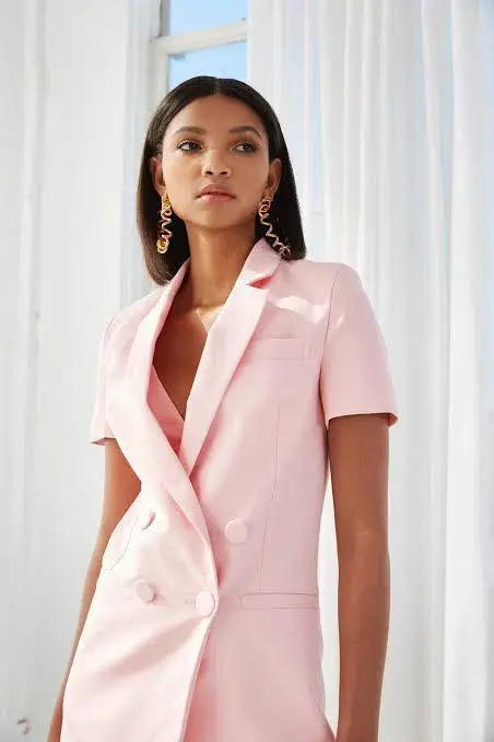 By Johnny Eden Cut Off Blazer Dress Pink Size 6 - Image 3
