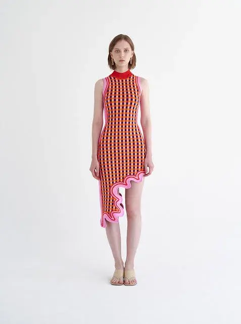 PH5 Lydia Wavy Asymmetric Dress Pink Multi Size 6 - Image 2