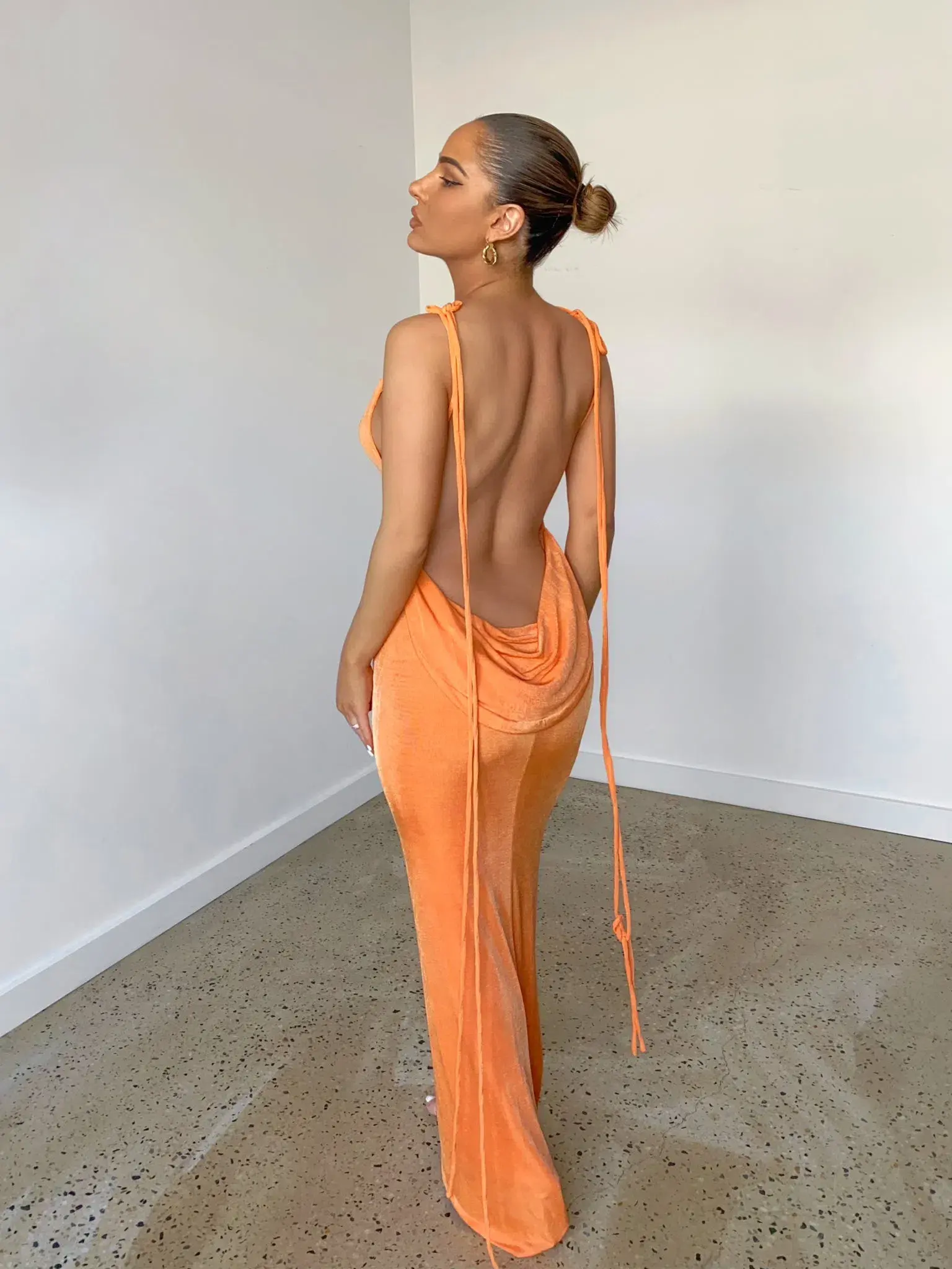 Melani the Label Cristina Gown Orange Size 8 - Image 2