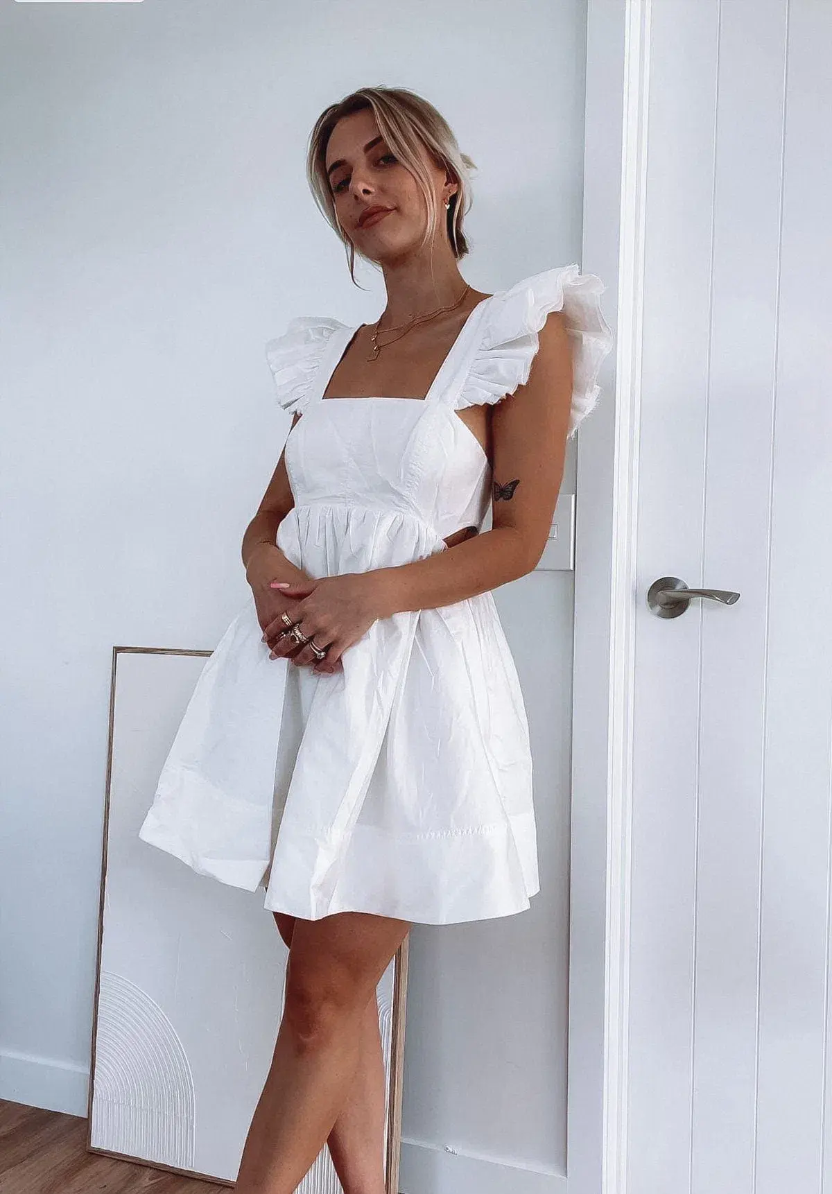 Aje Midsummer Mini Dress White Size 6 - Image 9