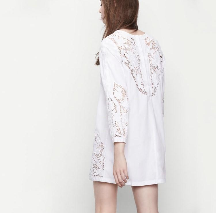 Maje Regane Embroidered Mini Dress White Size 6 - Image 3