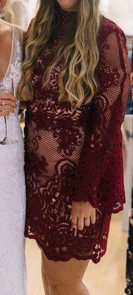White Suede Berry Lace Shift Dress - Image 5
