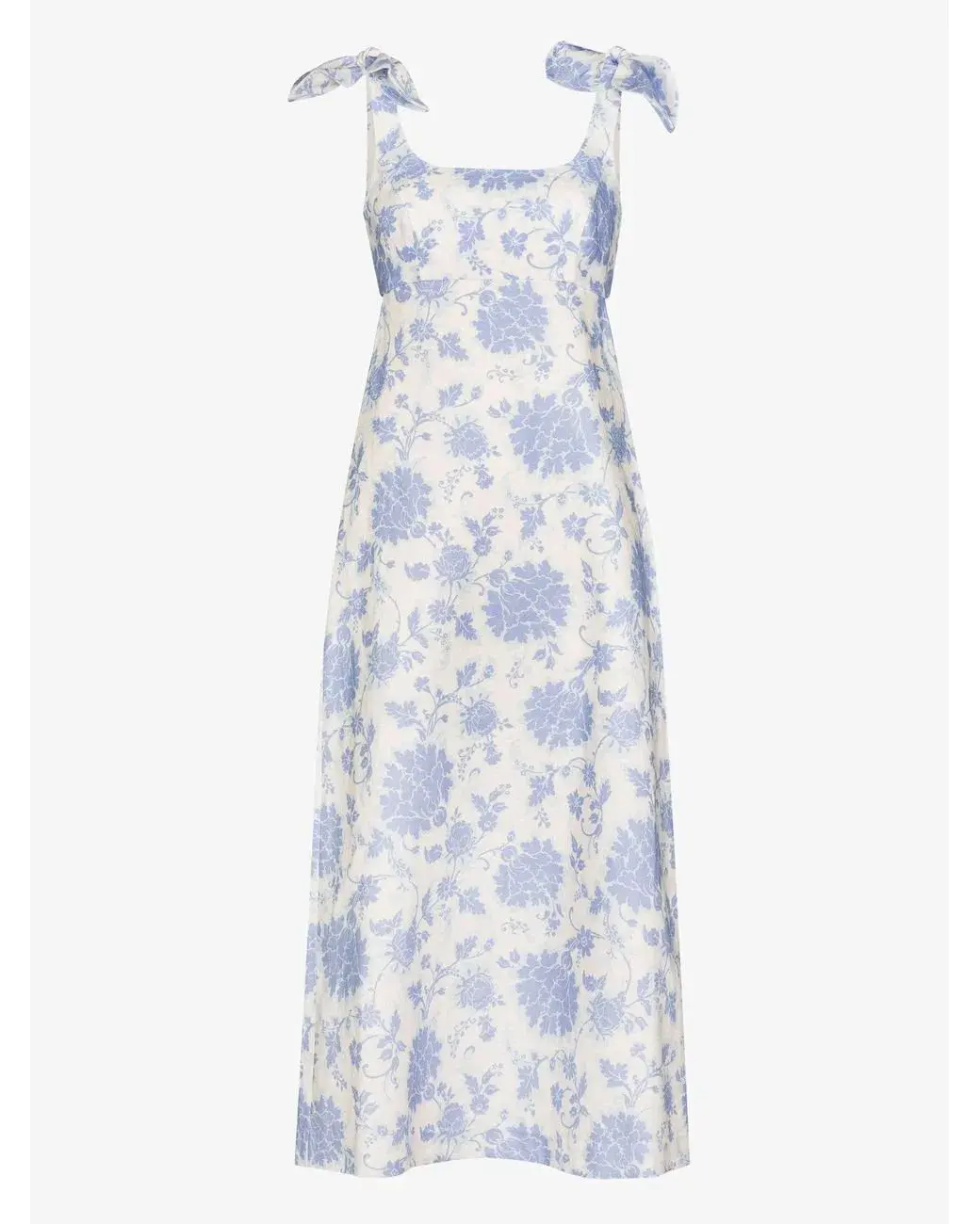 Zimmermann The Postcard Tie Shoulder Midi Dress Blue Tonal Floral Size 0 / AU 8 - Image 3