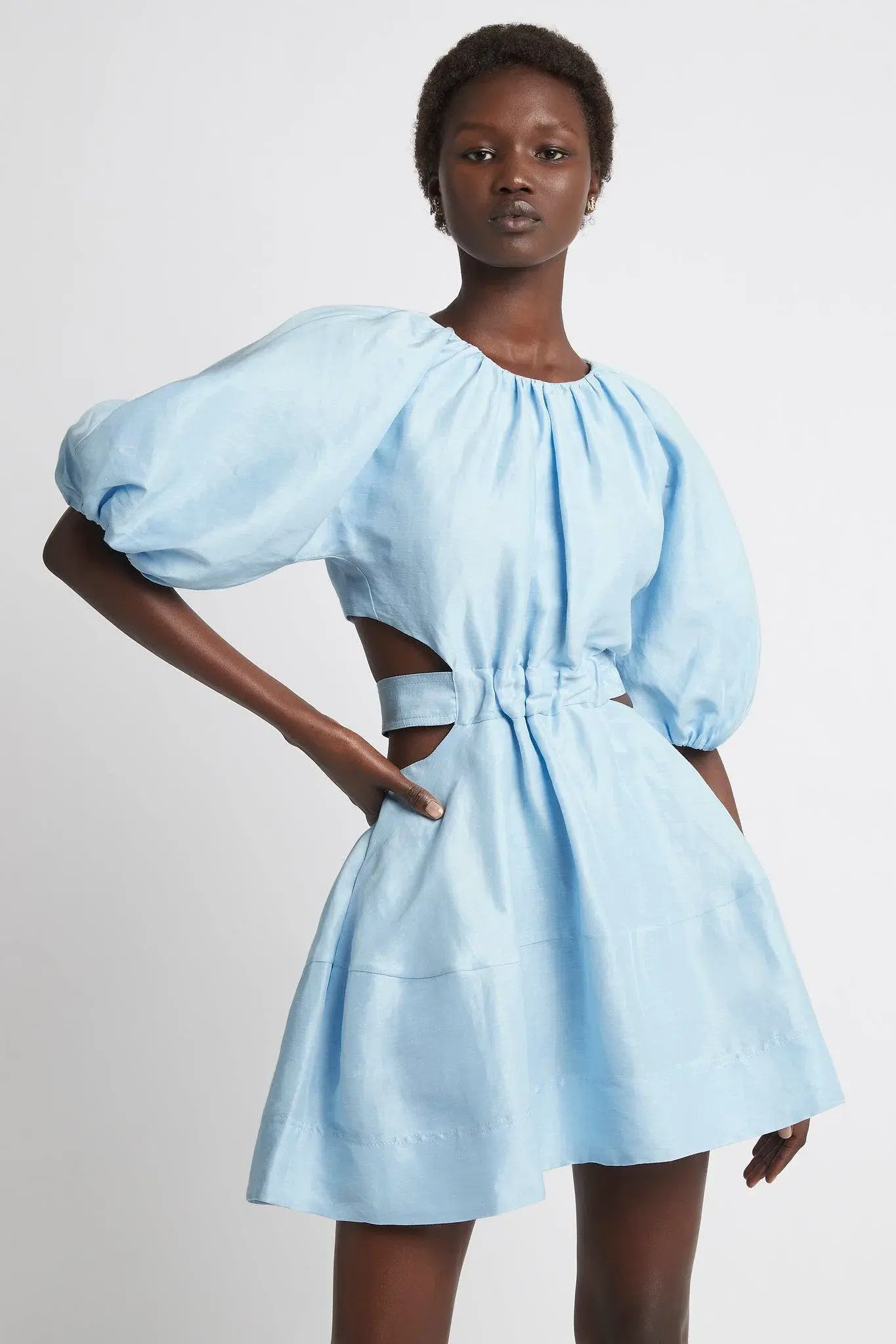 Aje Psychedelia Cut Out Mini Dress Pale Blue Size 4 - Image 2