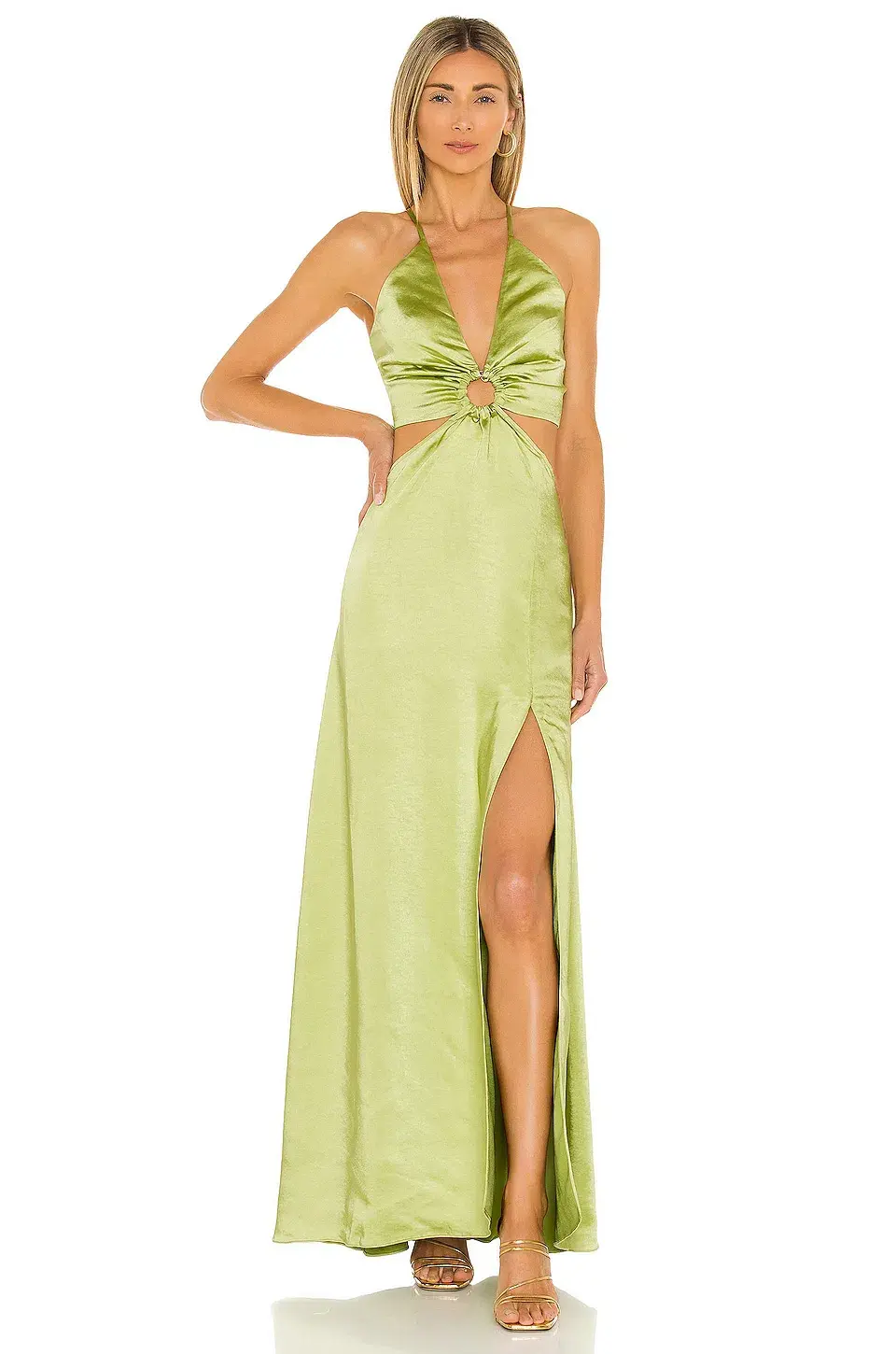 LPA Aniston Dress Green Chartreuse - Image 1