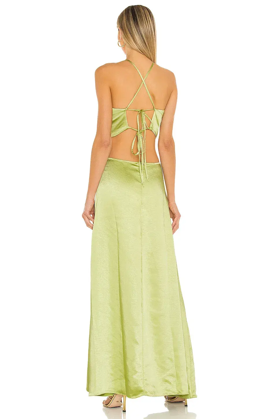 LPA Aniston Dress Green Chartreuse - Image 2