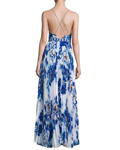 Camilla Ring of Roses Pleated Slip Dress Print Size 8 for rent on The Volte - main image