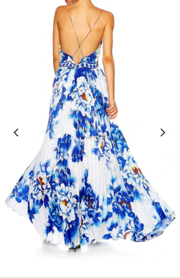 Camilla Ring of Roses Pleated Slip Dress Print Size 8 for rent on The Volte - main image