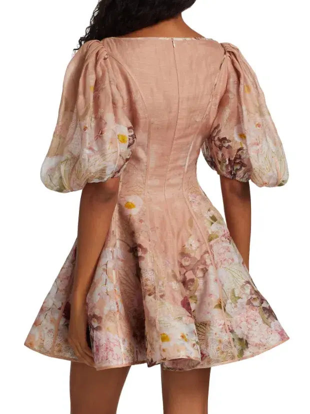 Zimmermann Dancer Puff Sleeve Mini Dress Floral Size 1 / Au 10  - Image 4