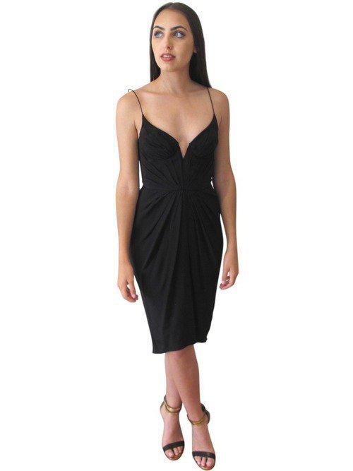Zimmermann Silk Balconette Dress Black Size 6 for rent on The Volte - main image
