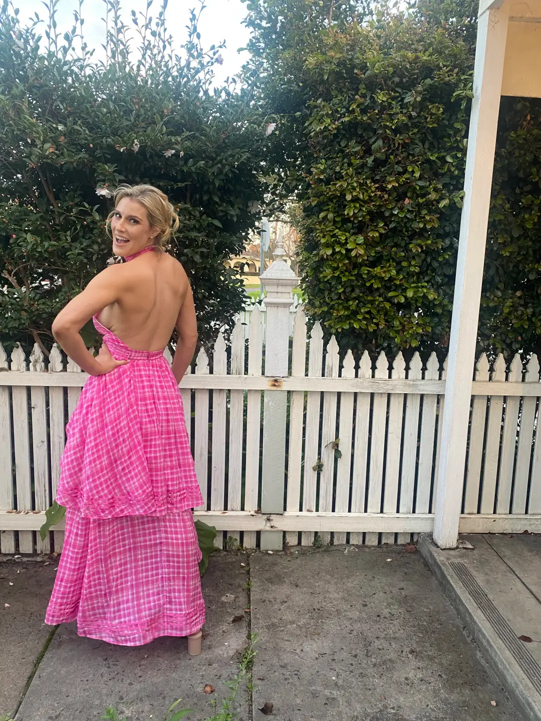 Aje Bungalow Sienna Dress Pink Size 10 for rent on The Volte - main image