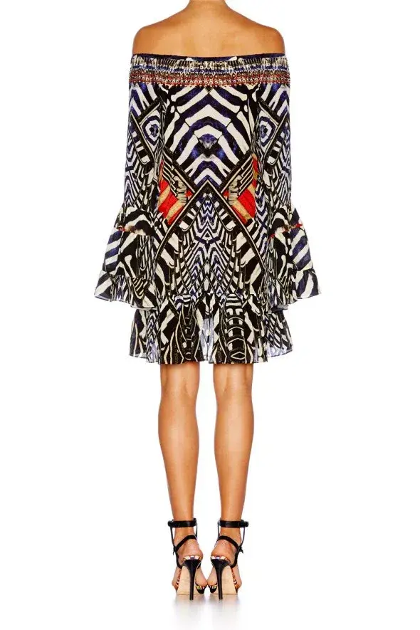 Camilla Louwalan Tales A Line Frill Dress Print Size 8 - Image 2