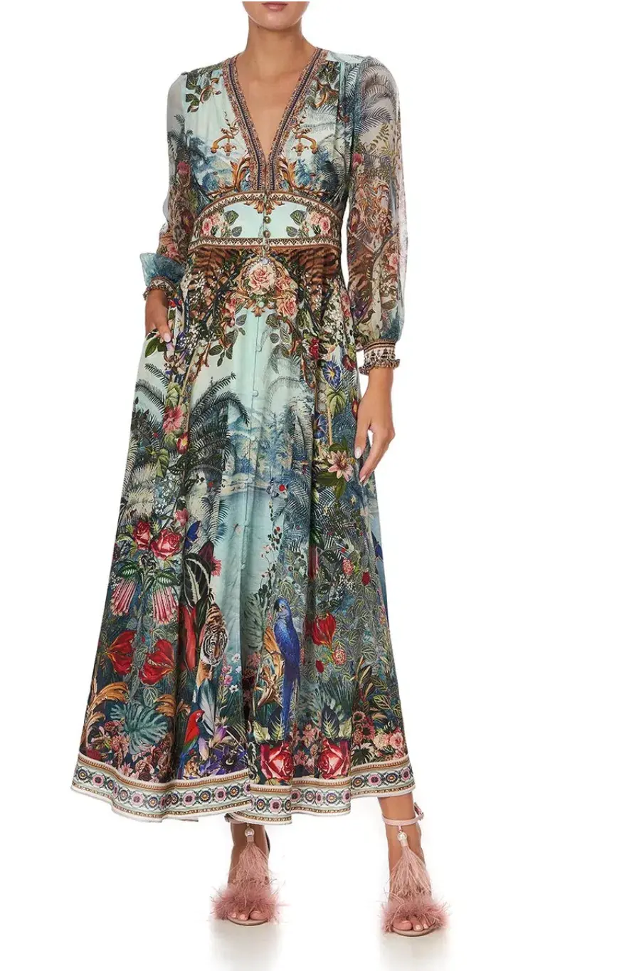 Camilla If These Walls Could Talk Button Dress With Shaped Waistband Size 14 - Image 1