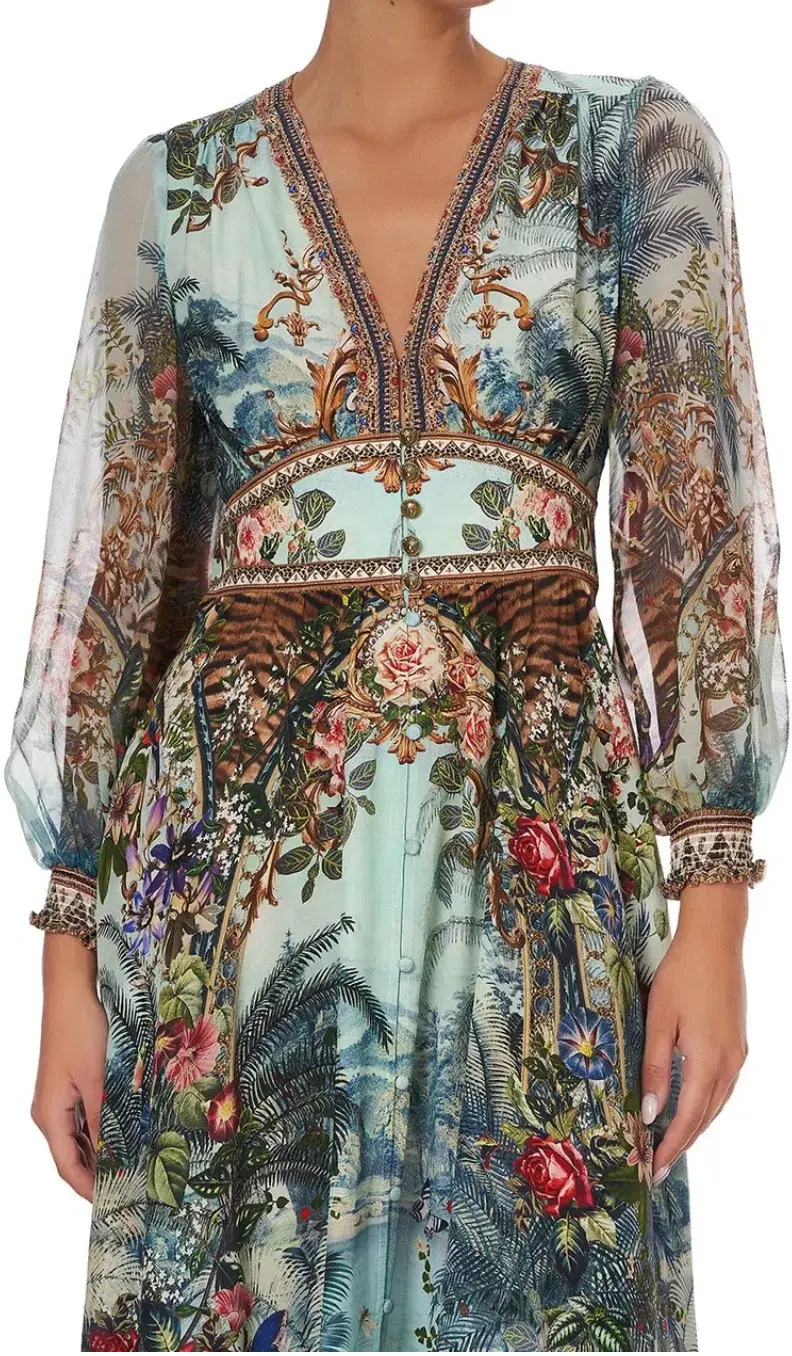 Camilla If These Walls Could Talk Button Dress With Shaped Waistband Size 14 - Image 4