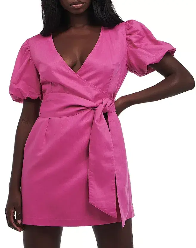 Charlie Holiday Marguax Wrap Dress Pink Size 6 - Image 2