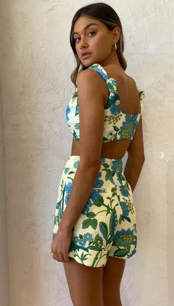 Sir The Label Alexandre Knot Bralette Size 8 and Short Size 10 Set Print  - Image 2