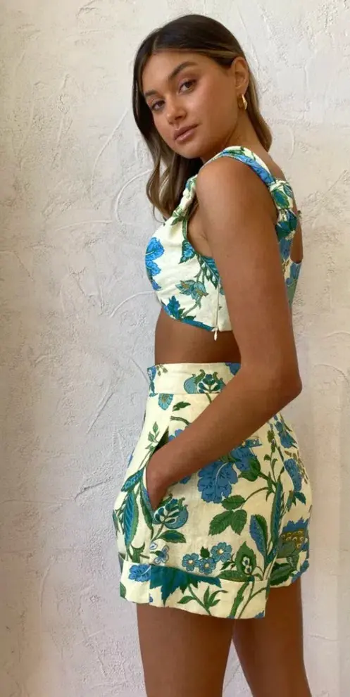 Sir The Label Alexandre Knot Bralette Size 8 and Short Size 10 Set Print  - Image 4