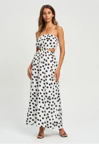 St Mrlo Blaire Midi Dress Print Size 10 - Image 1