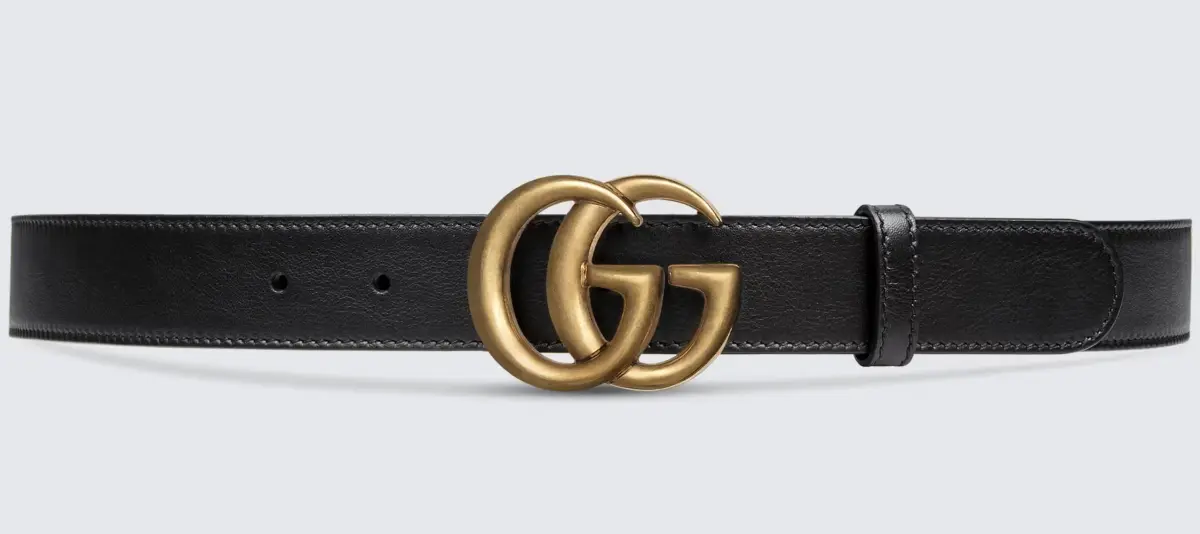 Leather Belt with Double G Buckle - Image 3
