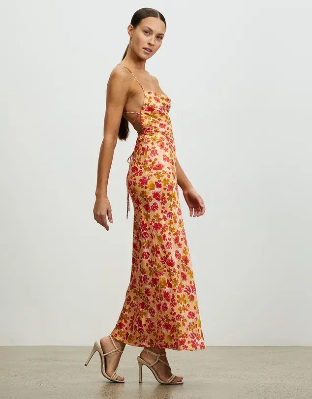 Lover Ophelia Silk Maxi Dress Print Size 8 - Image 3