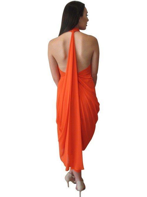 Carla Zampatti Siren Teardrop Gown Orange Size 6 for rent on The Volte - main image