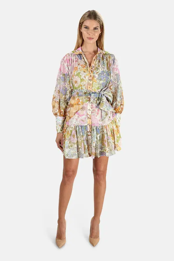Zimmermann Super Eight Lantern Mini Dress Floral Size 1 / Au 10 - Image 1