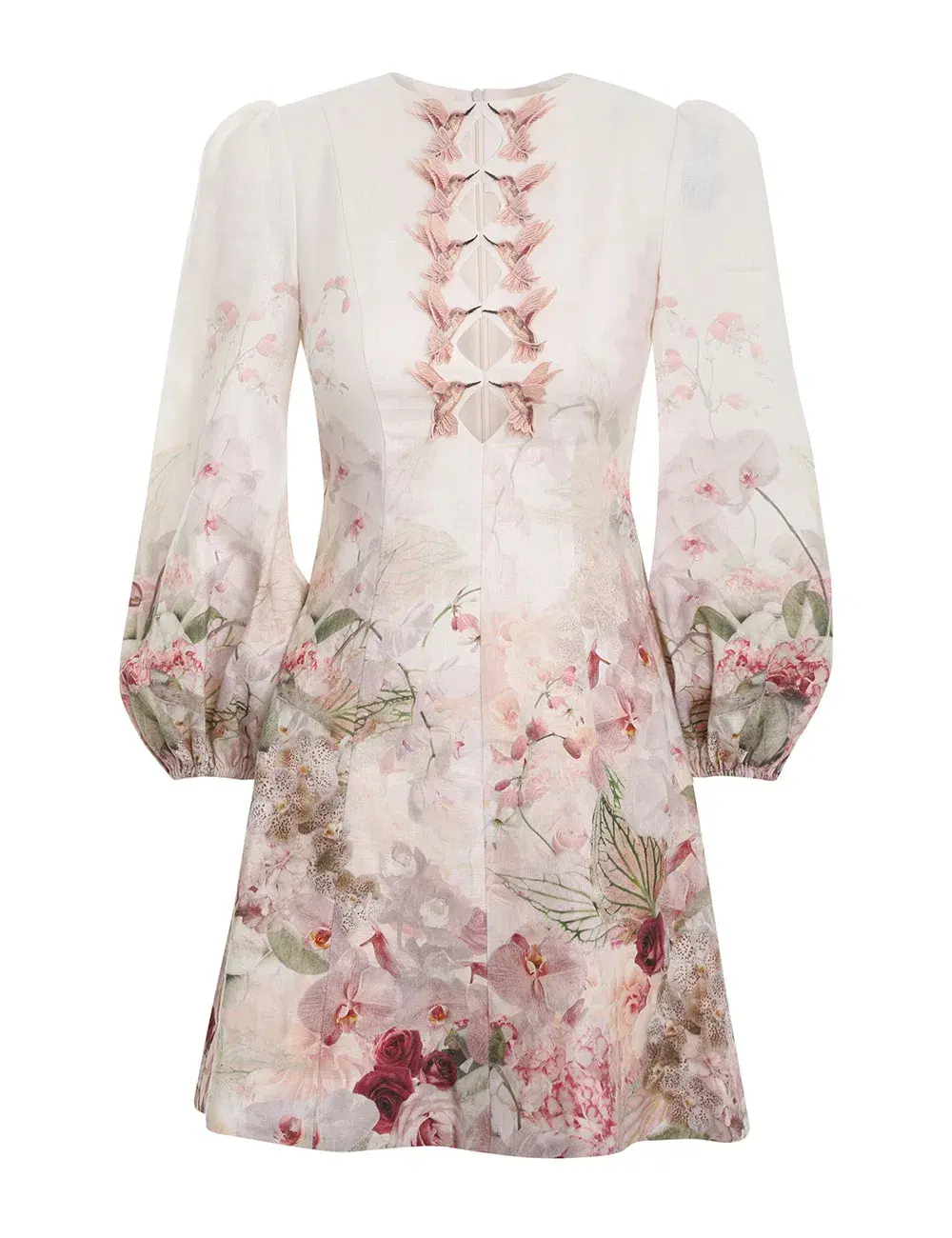 Zimmermann Dancer Hummingbird Mini Dress Print Size 3 - Image 3
