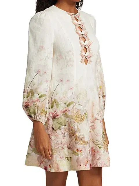 Zimmermann Dancer Hummingbird Mini Dress Print Size 3 - Image 4