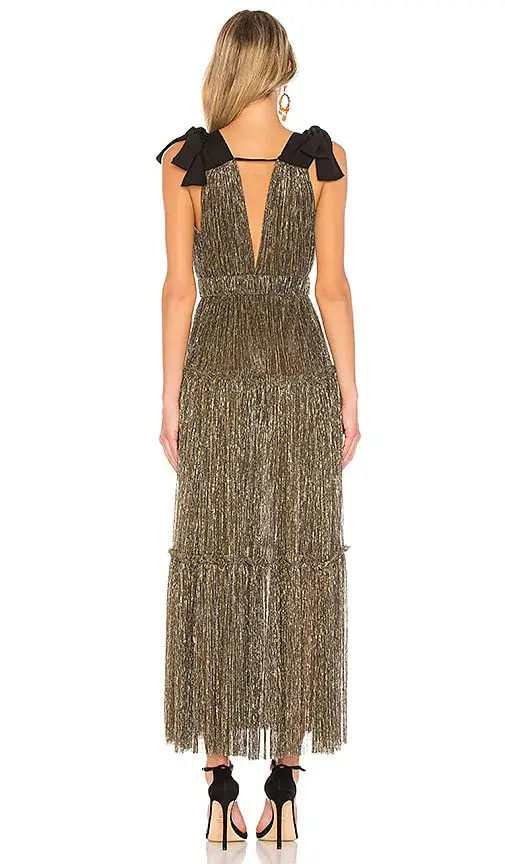 Sabina Musayev Ray Dress Gold Size 10 - Image 3