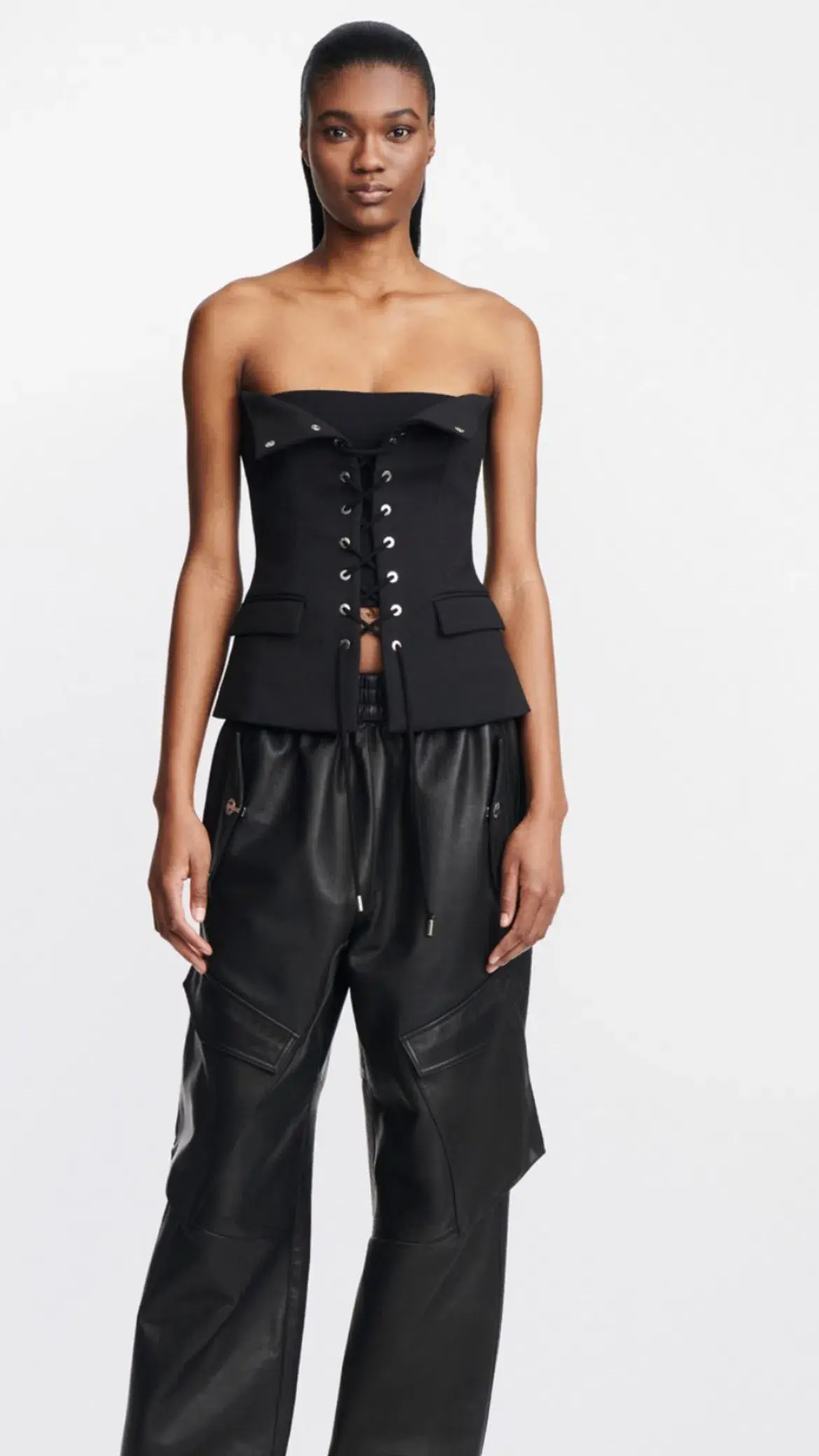 Dion Lee Laced Tailored Bustier Black Size 8 - Image 3