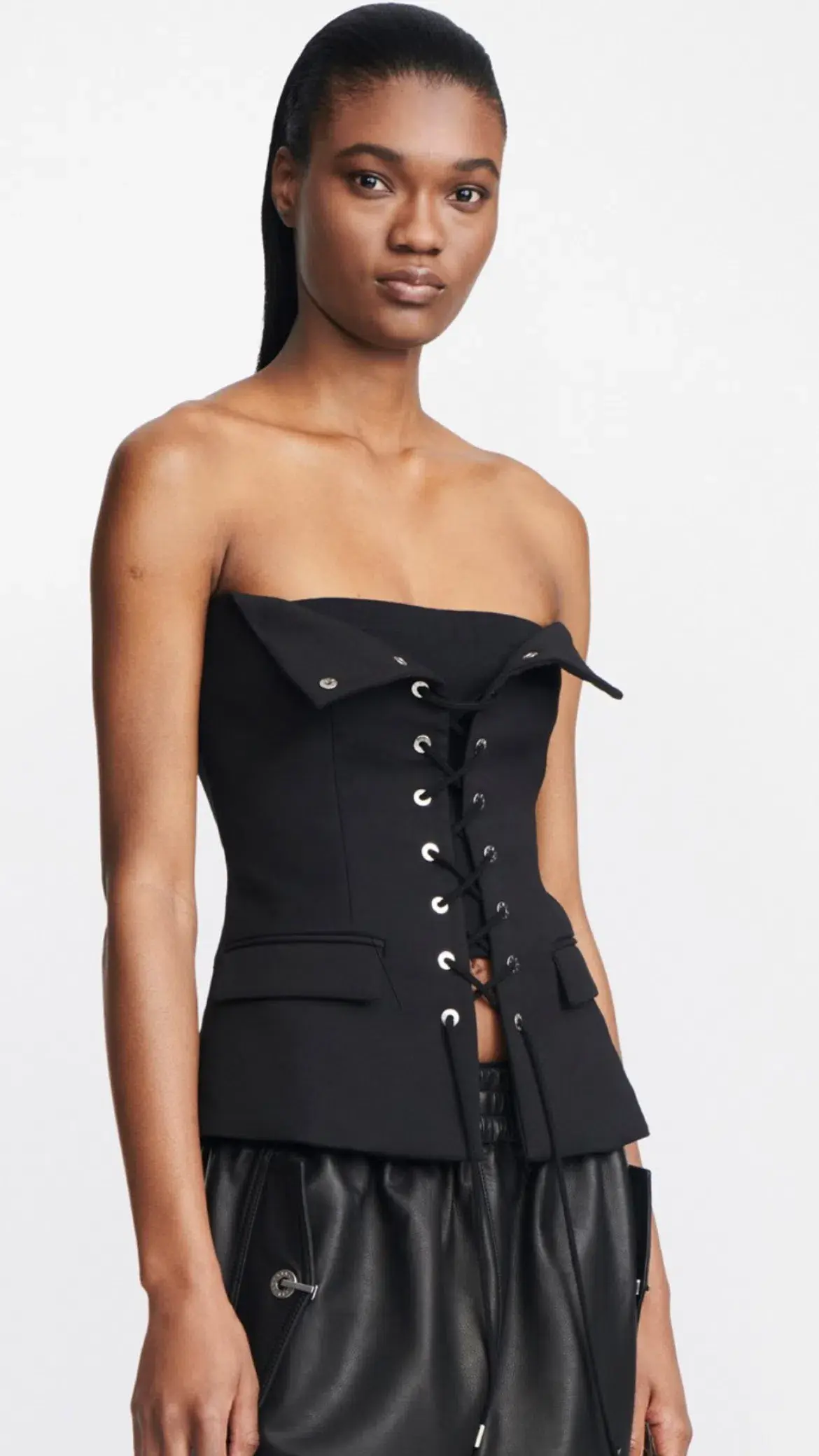 Dion Lee Laced Tailored Bustier Black Size 8 - Image 2