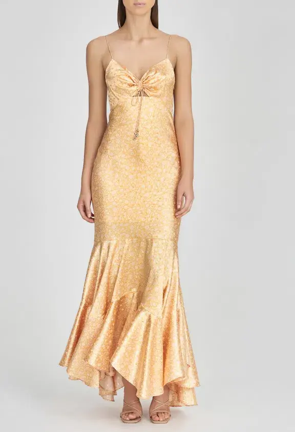 Significant Other Sofia Dress in Champagne Pansy Yellow Size 10 - Image 1