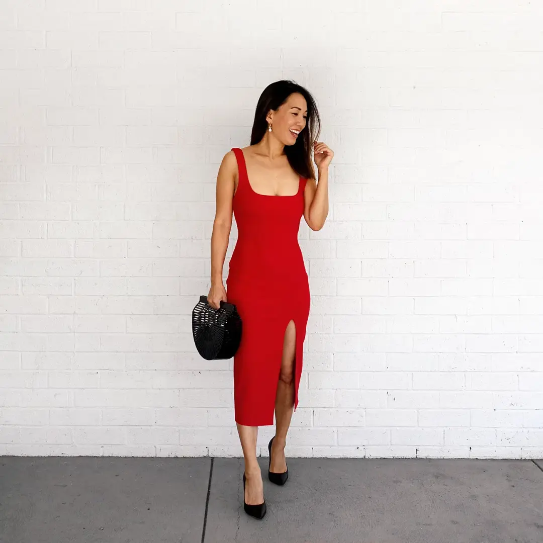 Bec & Bridge C'est Cool Midi Dreess in Red Size 6 for rent on The Volte - main image