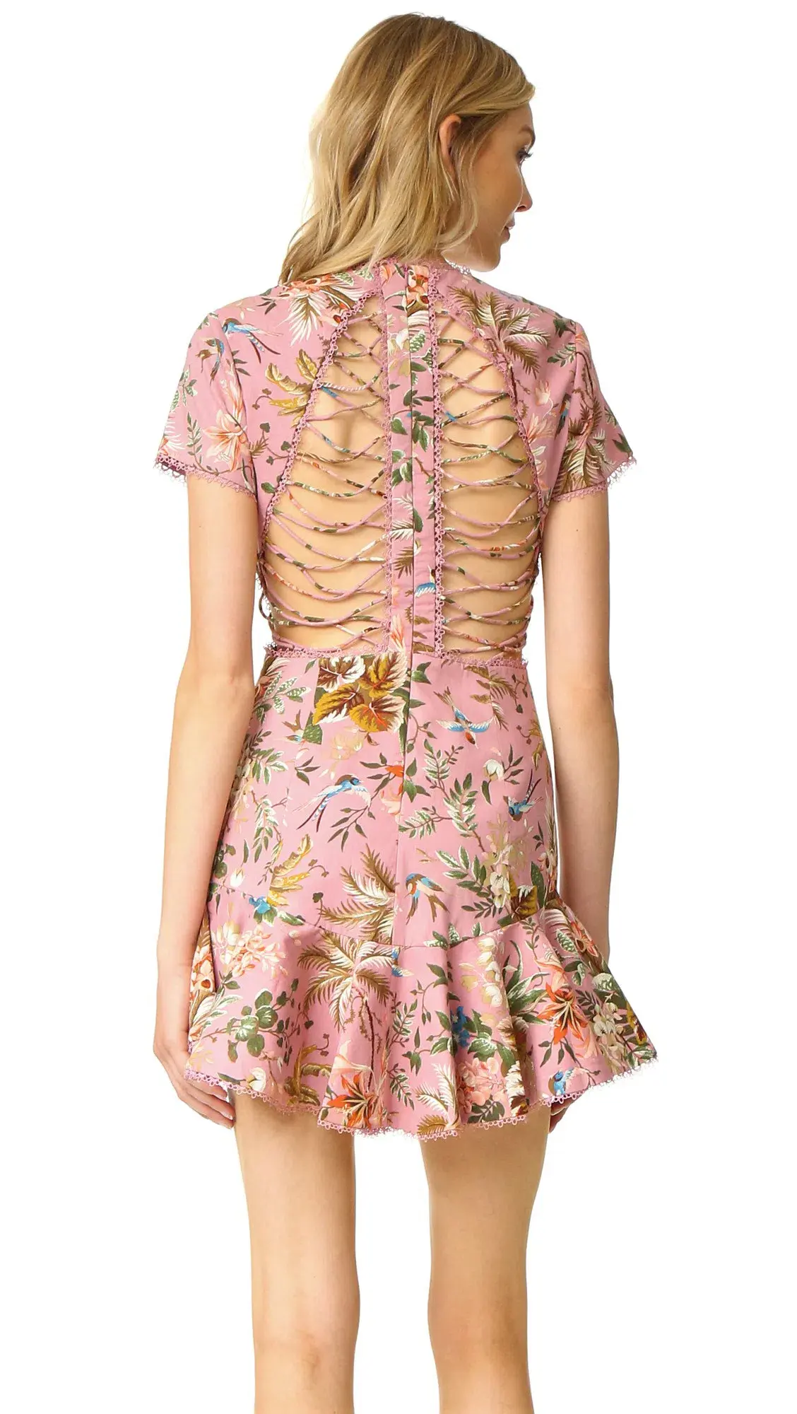 Zimmermann Tropicale Lattice Mini Dress Floral Size 1 / Au 10 - Image 7