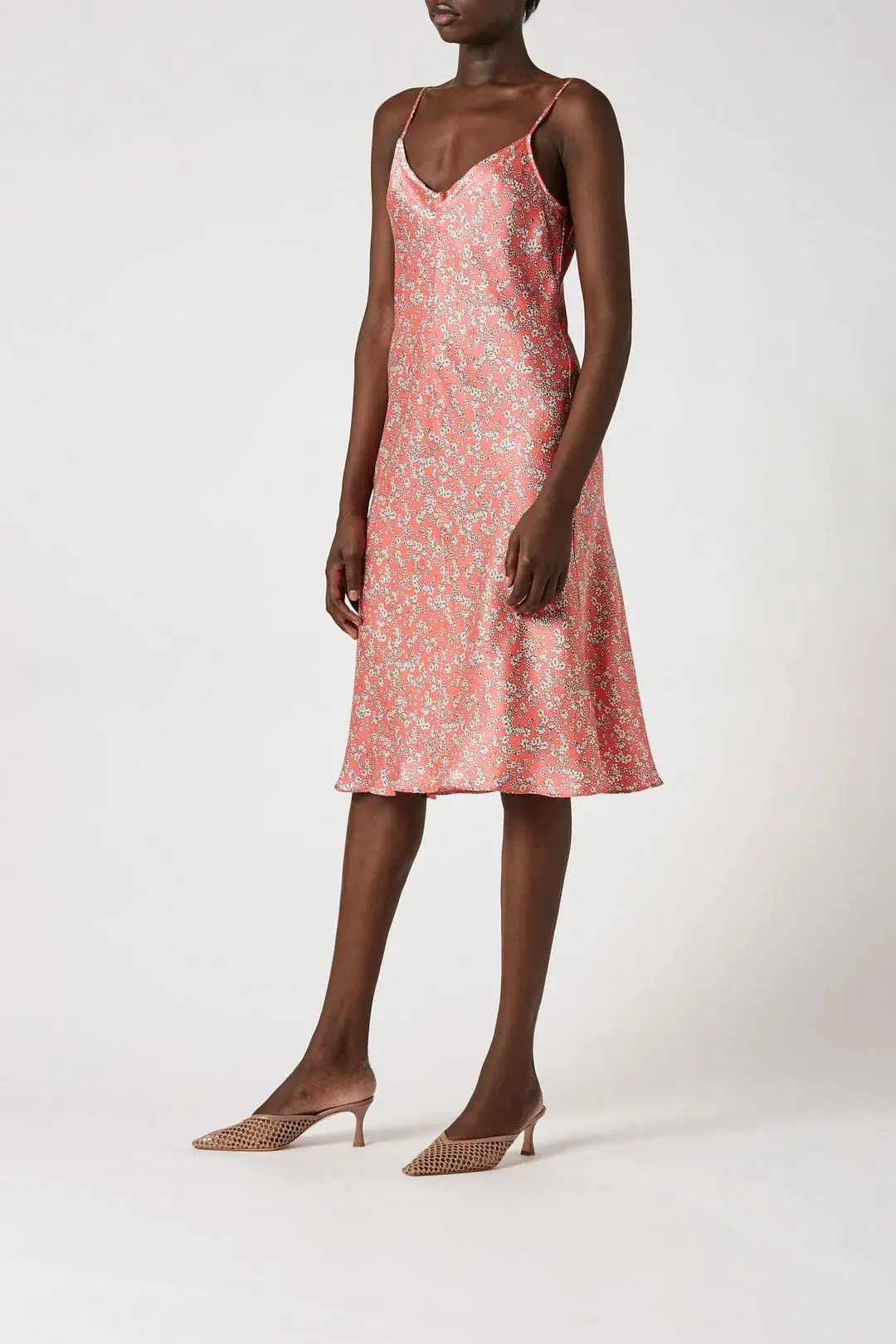 Scanlan Theodore Silk Mini Floral Slip Dress Print Size 8 - Image 1