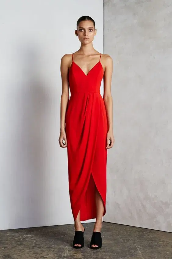 Shona Joy Core Cocktail Dress Red Size 10 - Image 1