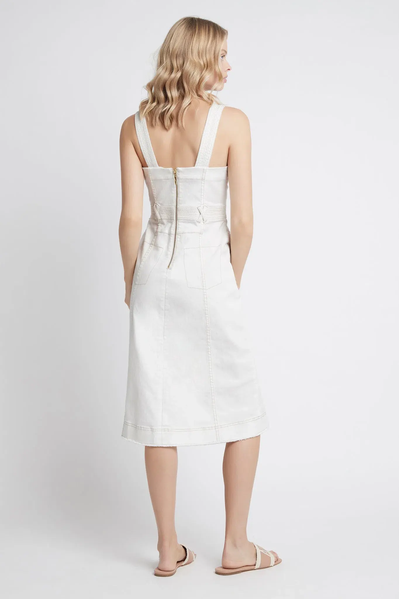 Aje Reclaim Midi Dress White Size 10 - Image 3