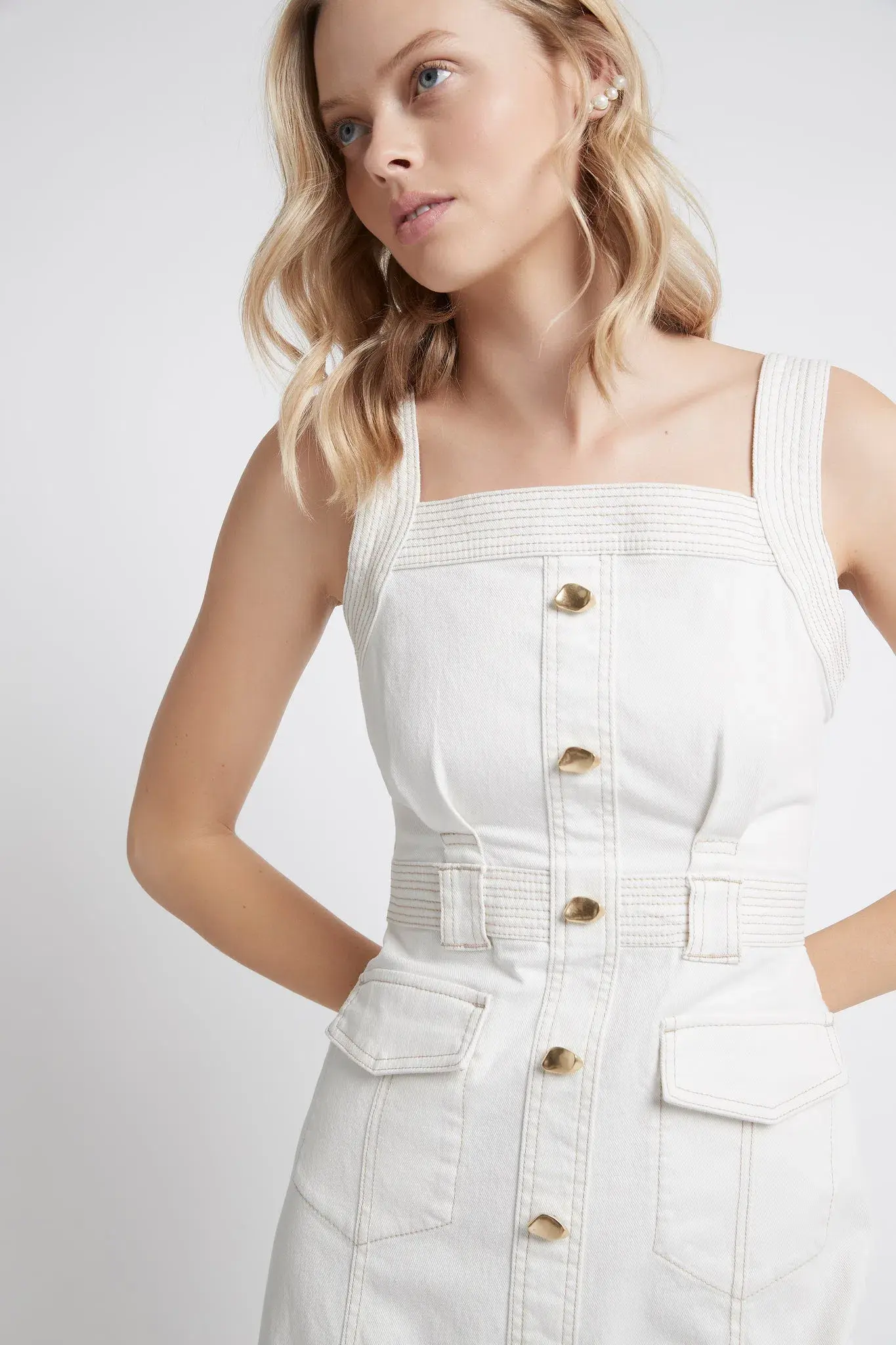 Aje Reclaim Midi Dress White Size 10 - Image 2