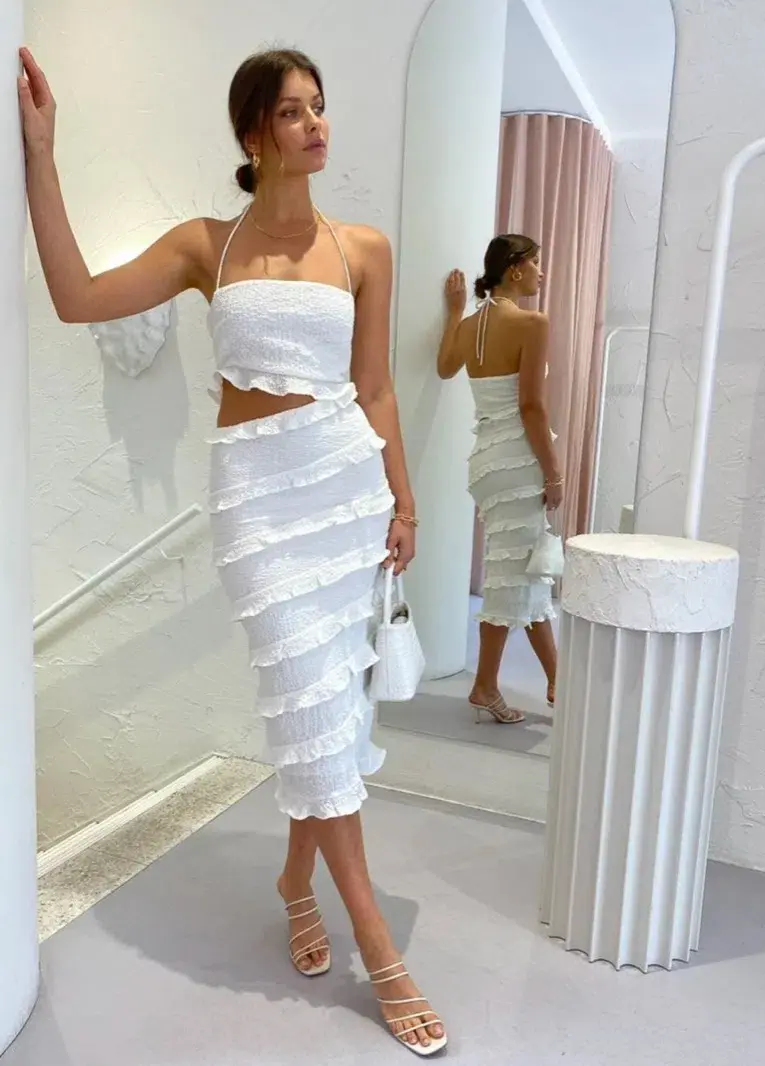 By Nicola Halo Midi Dress White Size 10 - Image 6