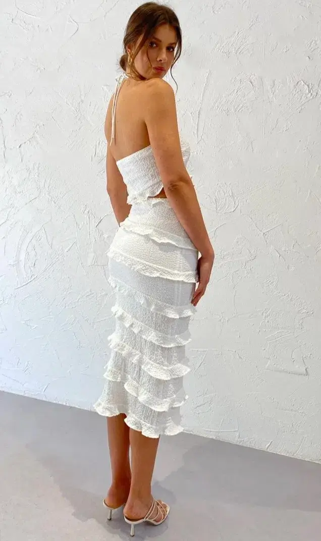 By Nicola Halo Midi Dress White Size 10 - Image 2