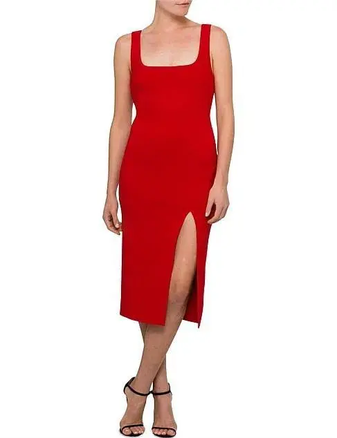 Bec & Bridge C'est Cool Midi Dress Red Size 6 - Image 1