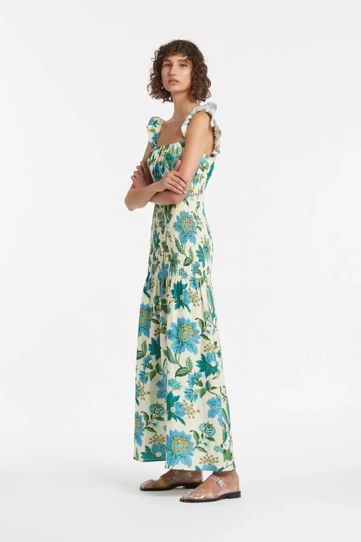 Sir the Label Alexandre Ruched Midi Dress Print Size 6 - Image 4