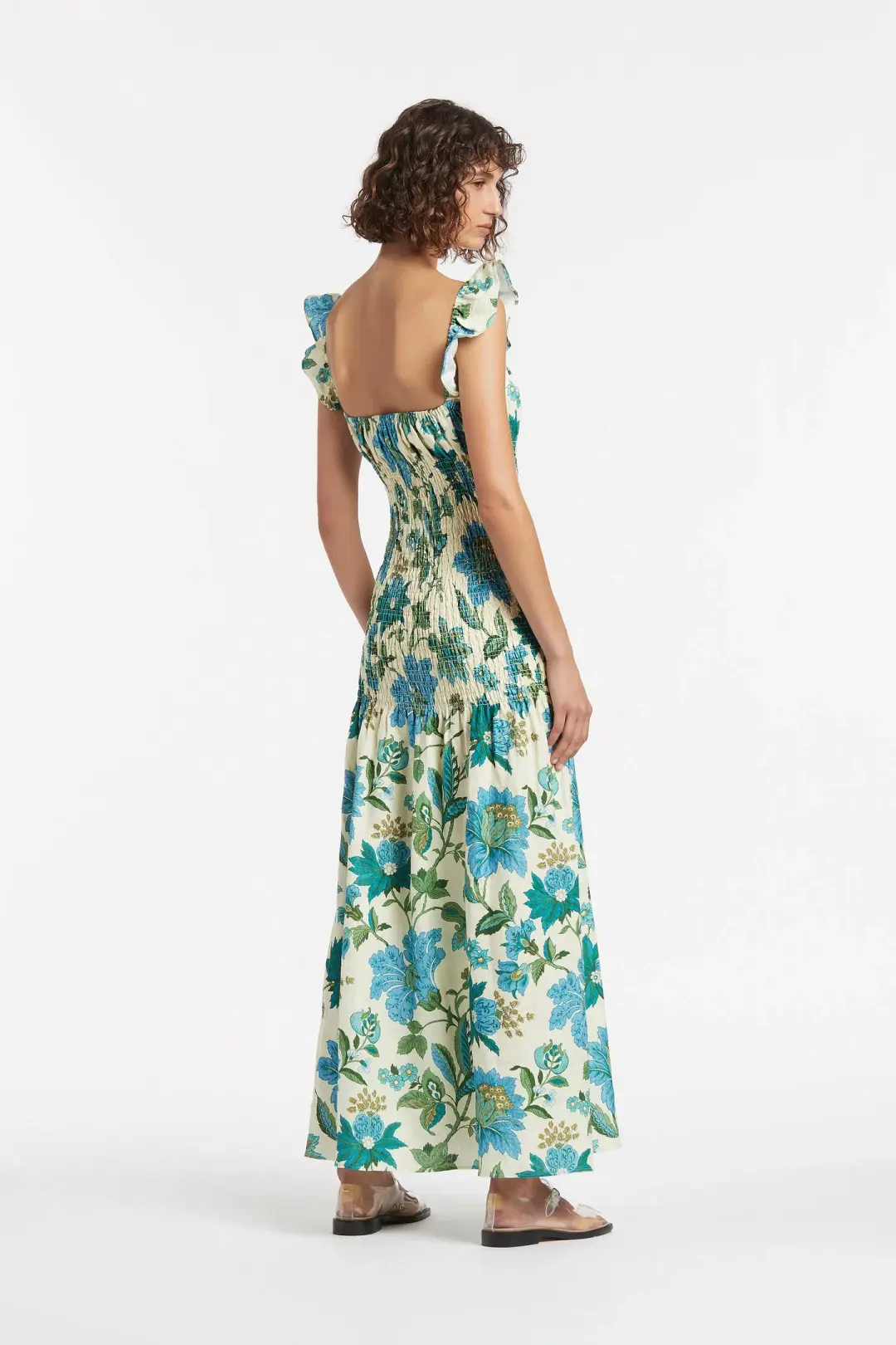Sir the Label Alexandre Ruched Midi Dress Print Size 6 for rent on The Volte - main image