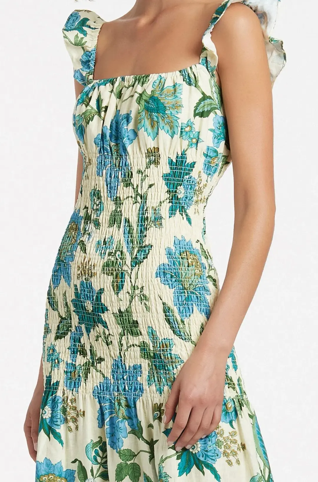 Sir the Label Alexandre Ruched Midi Dress Print Size 6 for rent on The Volte - main image