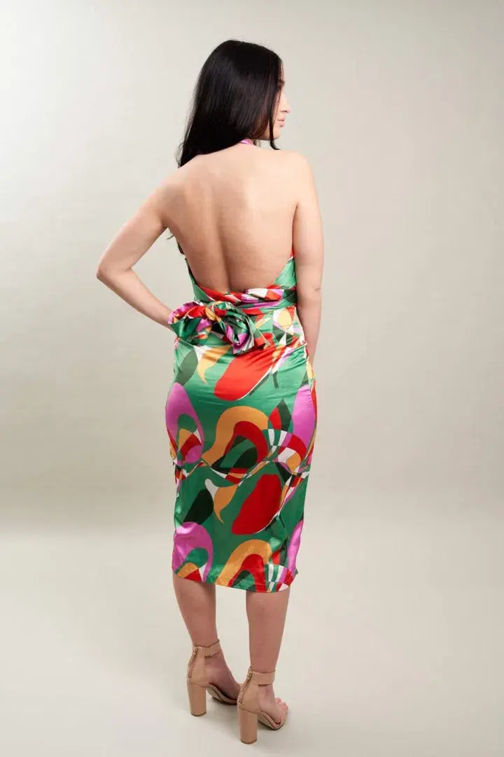With Jean Naomi Top and Midi Skirt Set Print Green Size AU 6 - Image 2