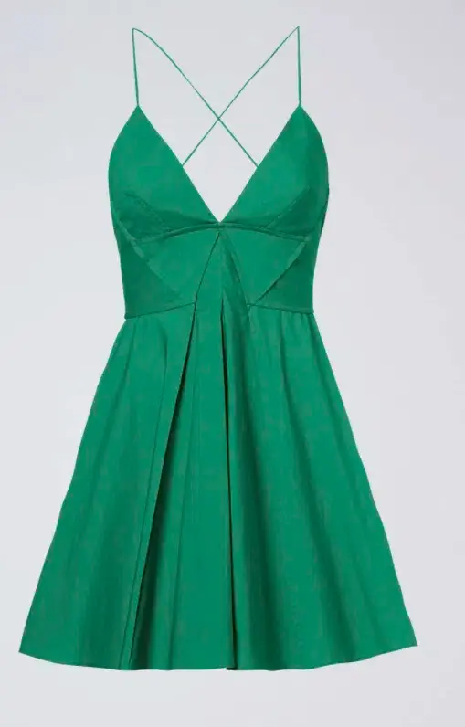 Scanlan Theodore Parachute Mini Strappy Dress Green Size 10 - Image 3