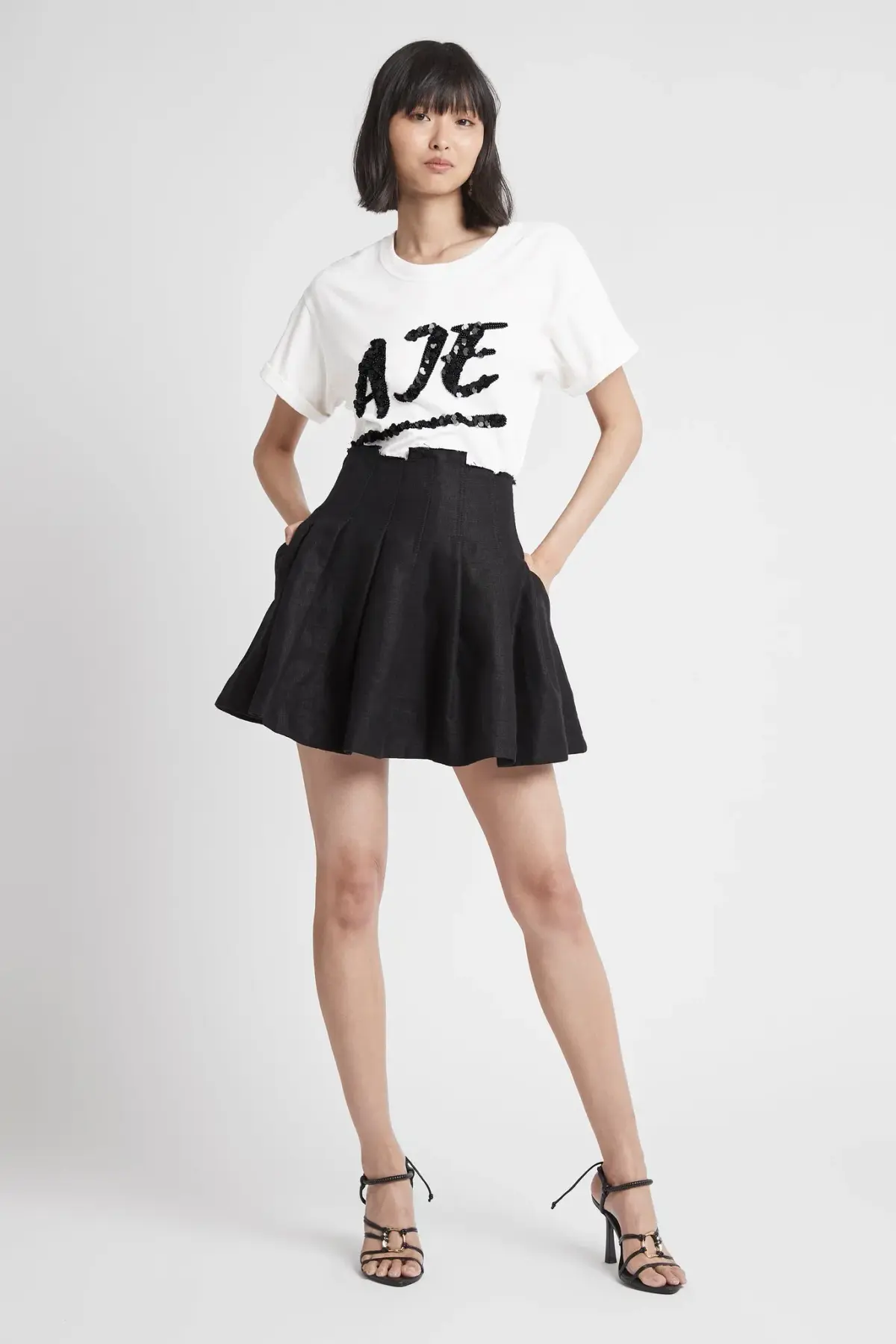Aje Byblos Mini Skirt Black Size 8 - Image 1